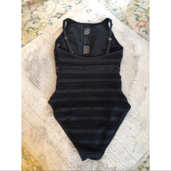 Black Mesh One Piece - Picture 3 of 7